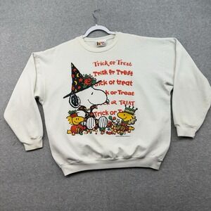 Vintage Peanuts Halloween Sweatshirt XL unisex Snoopy 80s 90s Adult Pumpkin